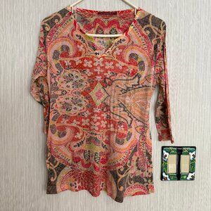 Boho Print Thermal Top L
